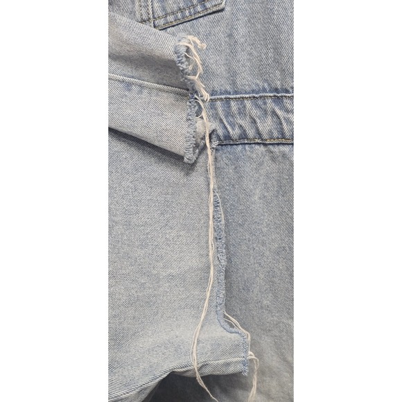 Juicy Couture Denim Overalls 1X Light Wash Wide Leg Y2K‎ Jumpsuit Romper - Picture 5 of 11